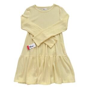 New Epic Threads Kids Size L 10-12Yrs Lemon Froth Long Sleeve Dress